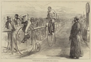 Carrera de bicicletas en Lillie-Bridge, West Brompton